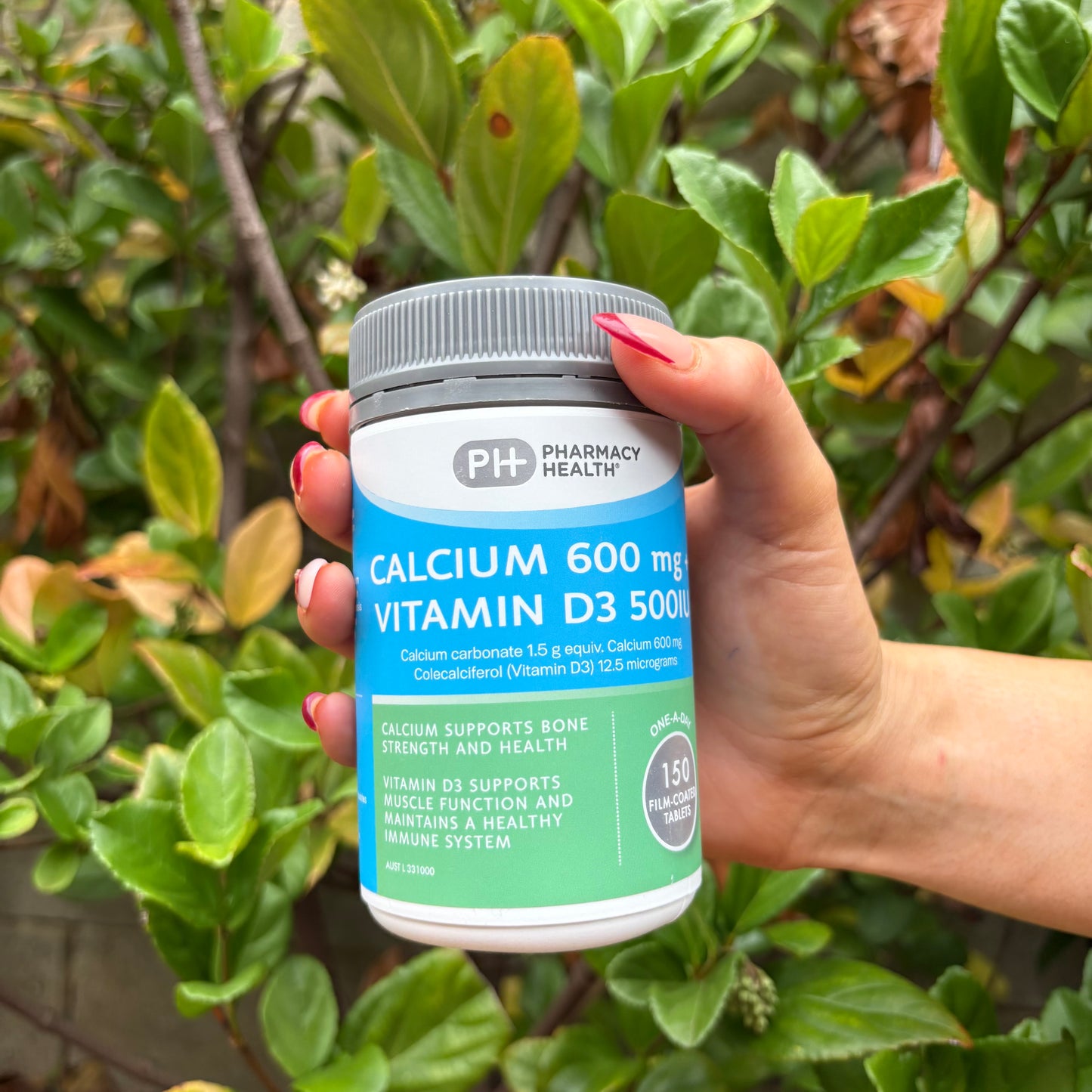 Pharmacy Health – Calcium 600mg + Vitamin D3 500IU 150 Tablets