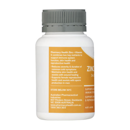 Pharmacy Health – Zinc + Vitamin C 60 Tablets