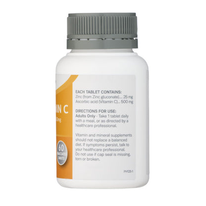 Pharmacy Health – Zinc + Vitamin C 60 Tablets