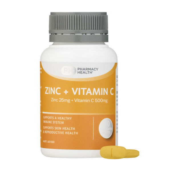 Pharmacy Health – Zinc + Vitamin C 60 Tablets