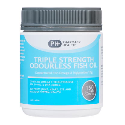 Pharmacy Health – Triple Strength Odourless Fish Oil 150 Capsules