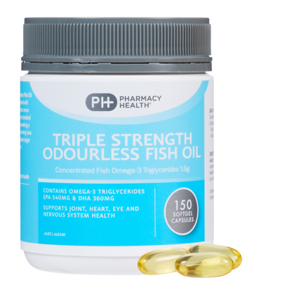 Pharmacy Health – Triple Strength Odourless Fish Oil 150 Capsules