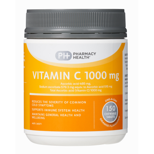 Pharmacy Health – Vitamin C 1000mg 150 Chewable Tablets