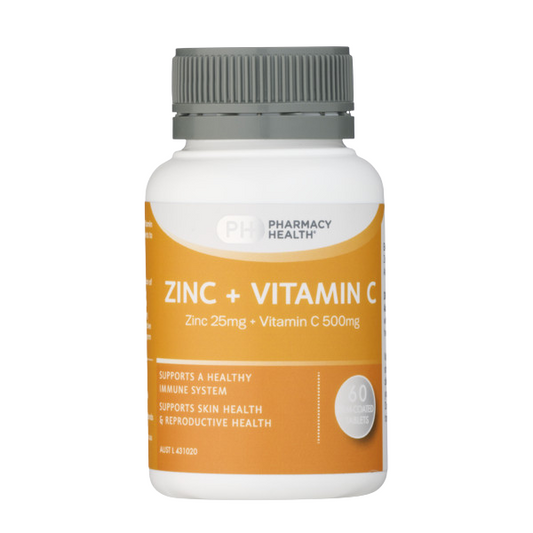 Pharmacy Health – Zinc + Vitamin C 60 Tablets