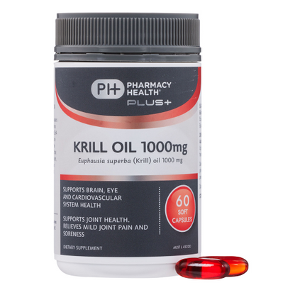 Pharmacy Health Plus+ Krill Oil 1000mg 60 Capsules