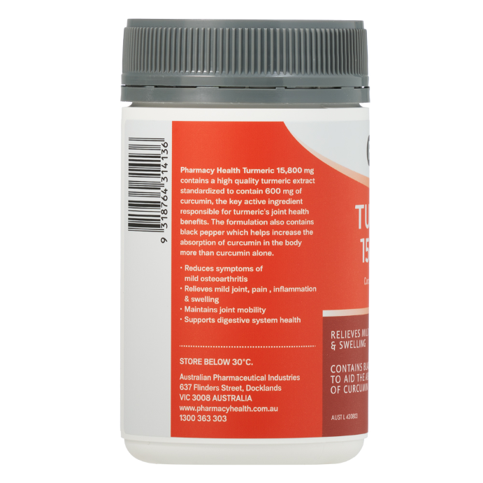Pharmacy Health – Turmeric 15800mg 120 Tablets